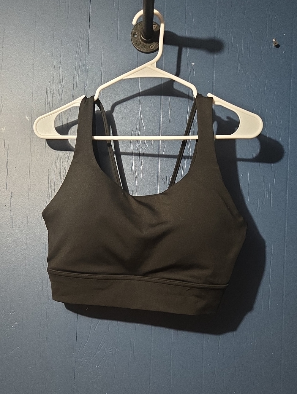 Avia Black Scoop Sports Bra with Double-Strap Back